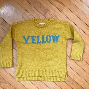 Zara Sweater with “Yellow” Text